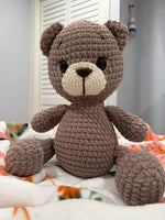 Load image into Gallery viewer, Handmade Plush Teddy Bear – Brown & White, 14 inches