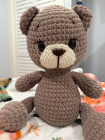 Load image into Gallery viewer, Handmade Plush Teddy Bear – Brown & White, 14 inches