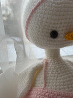 Load image into Gallery viewer, Knitted Amigurumi Duck in Pink Dress Handmade – 32 cm (12.5 inches)