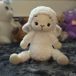 Load image into Gallery viewer, Handmade Knitted Fluffy Amigurumi Lamb – 35 cm, white