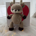 Load image into Gallery viewer, Handmade Knitted Amigurumi Fawn with Embroidery – 13.5 inches
