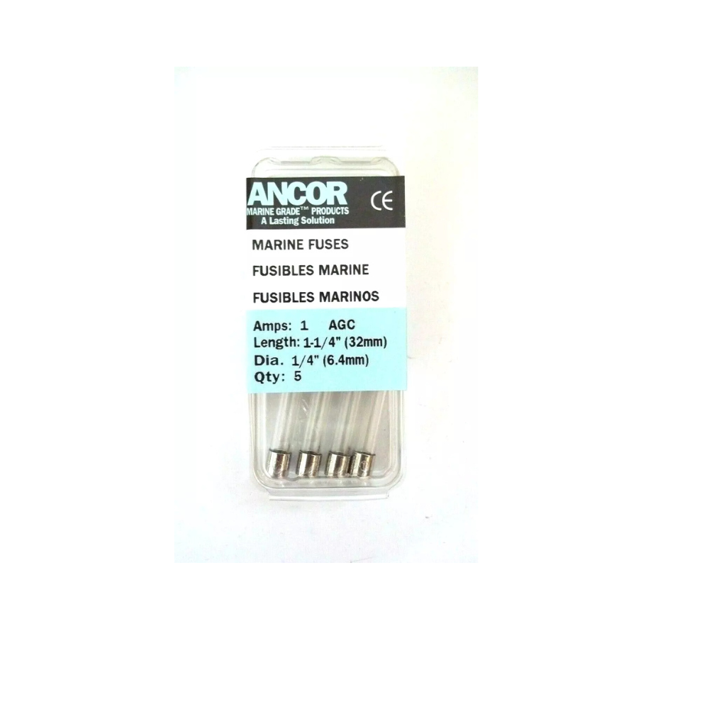 5 Pack of Ancor 1 Amp AGC Heavy Duty Marine Grade Fuses # 601010