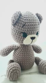 Load and play video in Gallery viewer, Handmade Plush Teddy Bear – Brown &amp; White, 14 inches
