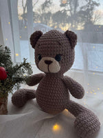 Load image into Gallery viewer, Handmade Plush Teddy Bear – Brown &amp; White, 14 inches
