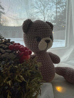 Load image into Gallery viewer, Handmade Plush Teddy Bear – Brown &amp; White, 14 inches
