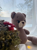 Load image into Gallery viewer, Handmade Plush Teddy Bear – Brown &amp; White, 14 inches
