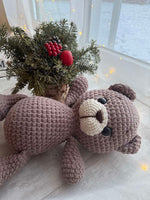 Load image into Gallery viewer, Handmade Plush Teddy Bear – Brown &amp; White, 14 inches
