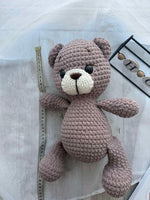 Load image into Gallery viewer, Handmade Plush Teddy Bear – Brown &amp; White, 14 inches
