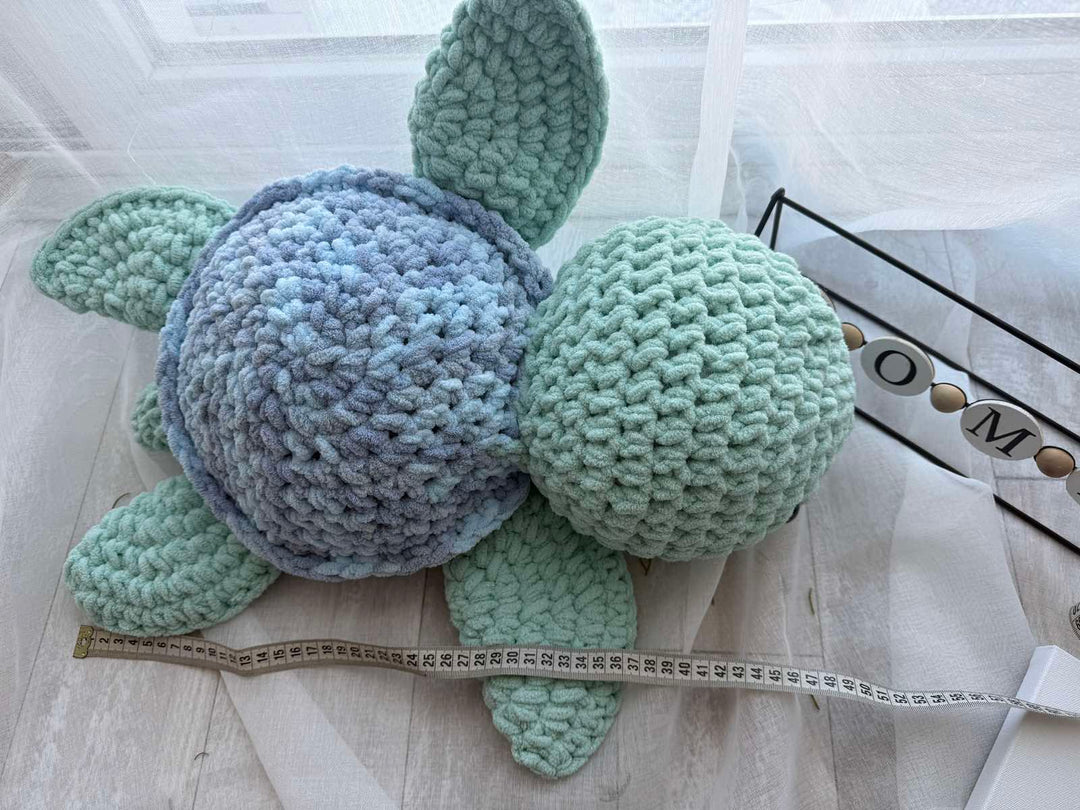 Handmade Plush Turtle – Green, 20 inches (50 cm)