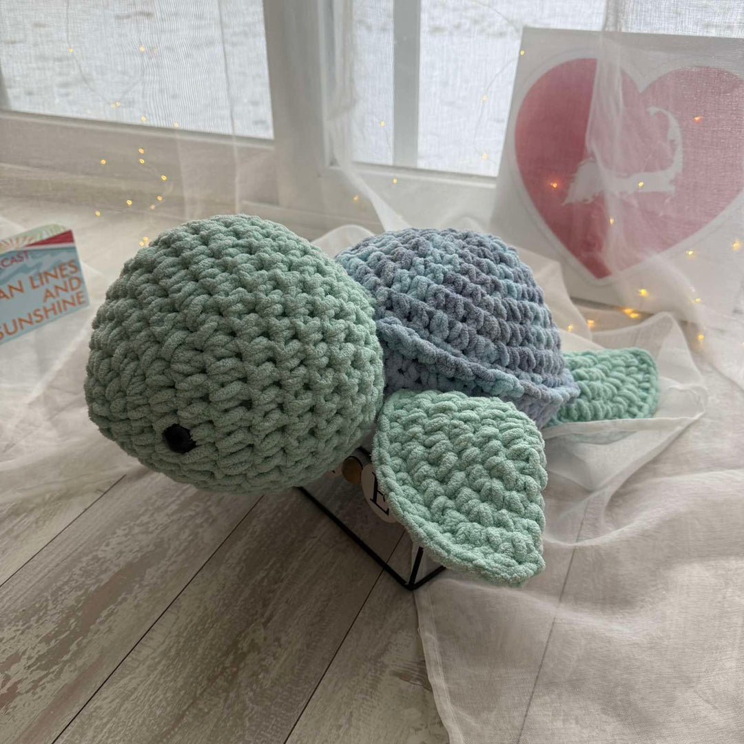 Handmade Plush Turtle – Green, 20 inches (50 cm)