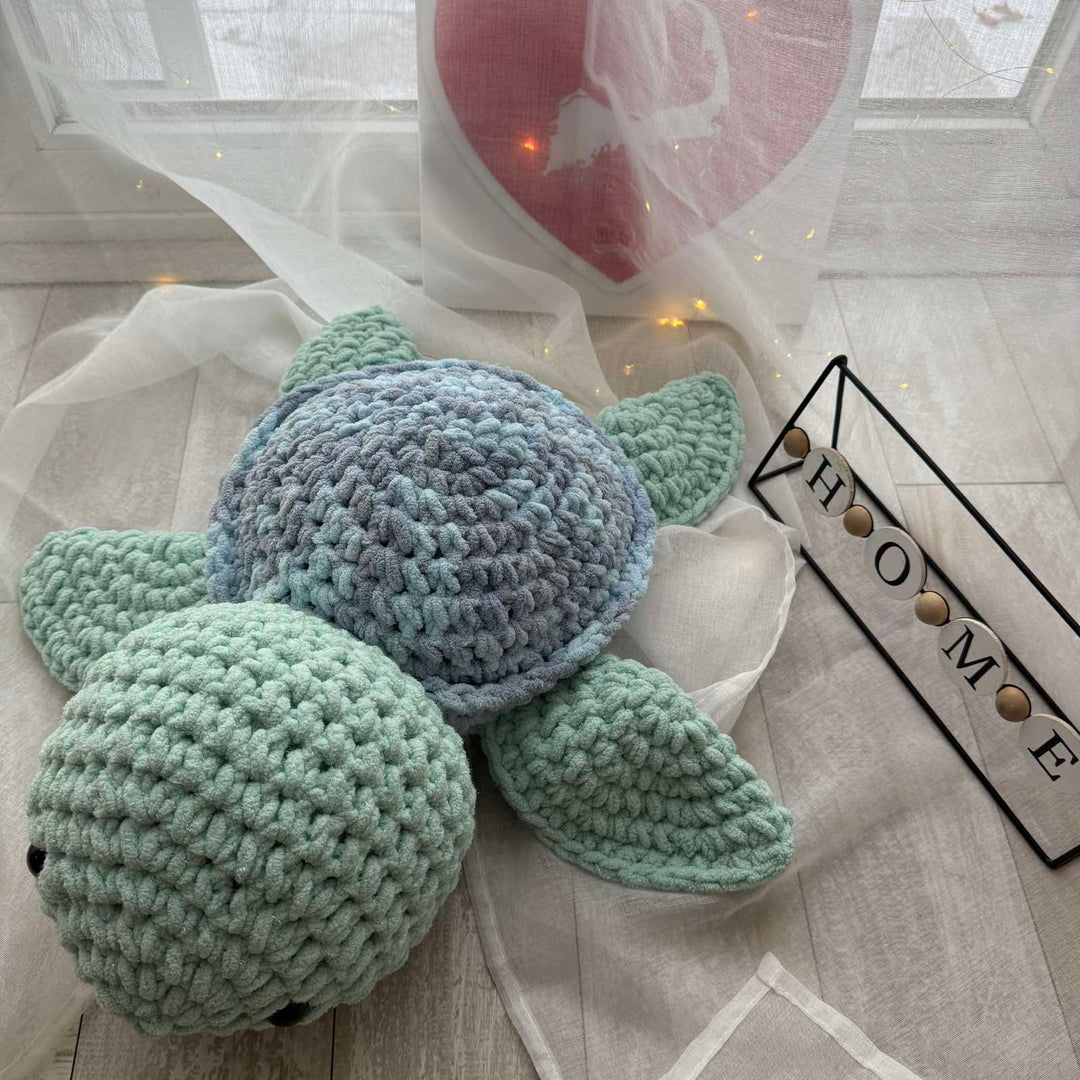 Handmade Plush Turtle – Green, 20 inches (50 cm)