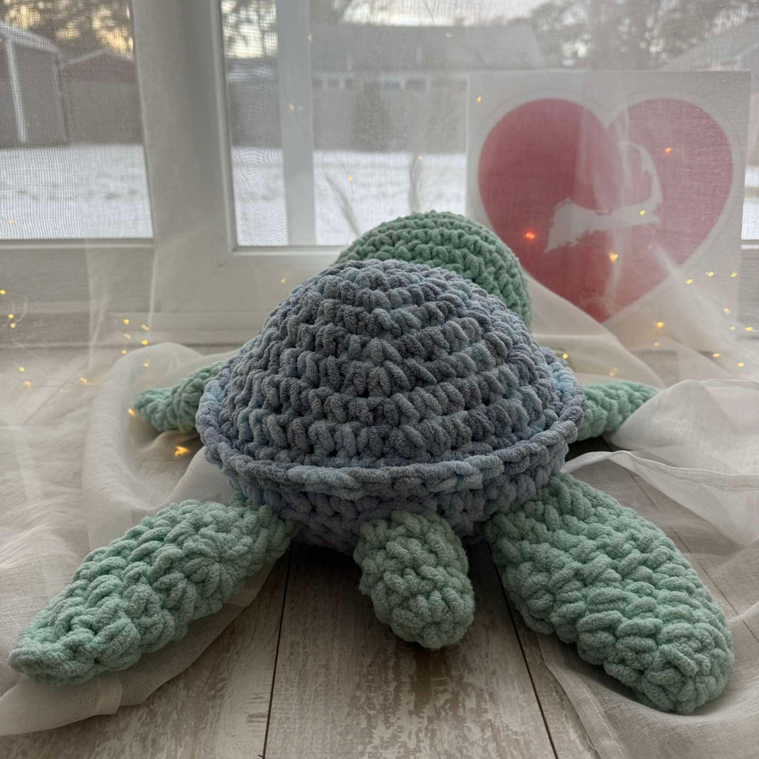 Handmade Plush Turtle – Green, 20 inches (50 cm)