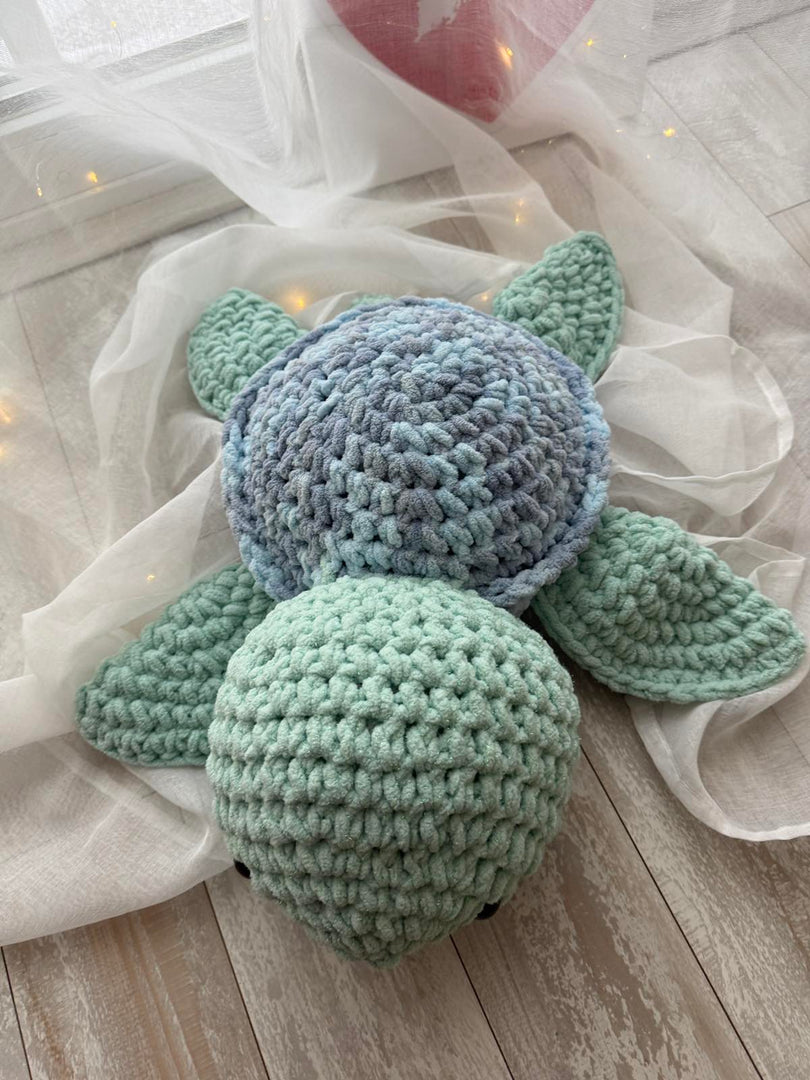 Handmade Plush Turtle – Green, 20 inches (50 cm)