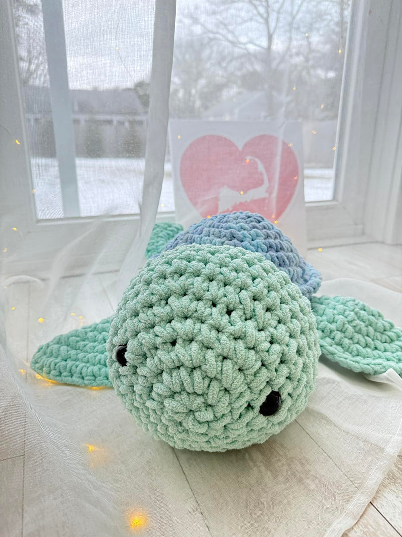 Handmade Plush Turtle – Green, 20 inches (50 cm)