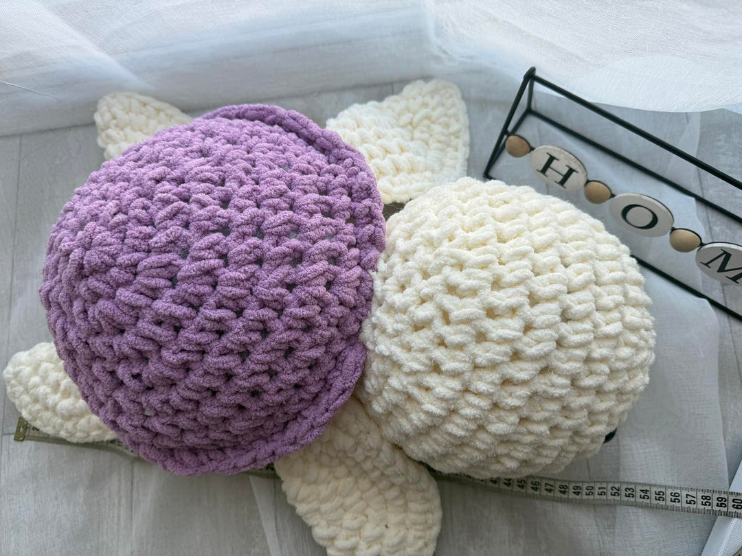 Plush Turtle – Beige, Handmade, 20 inches (50 cm)