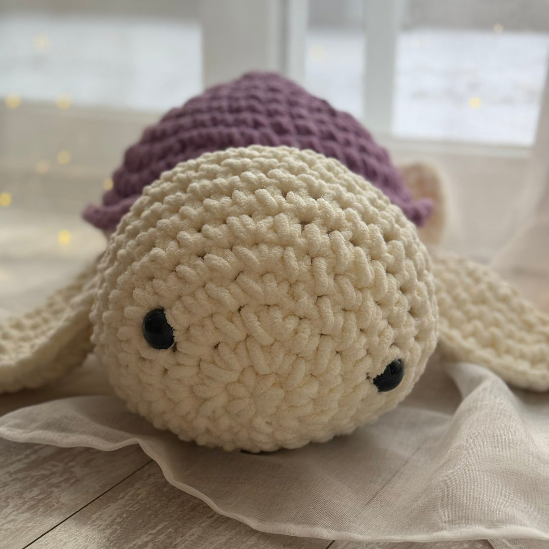 Plush Turtle – Beige, Handmade, 20 inches (50 cm)