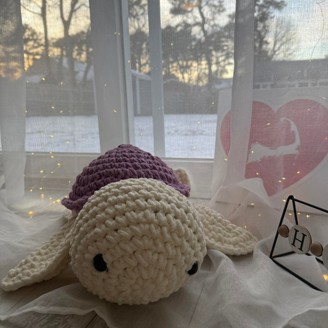 Plush Turtle – Beige, Handmade, 20 inches (50 cm)