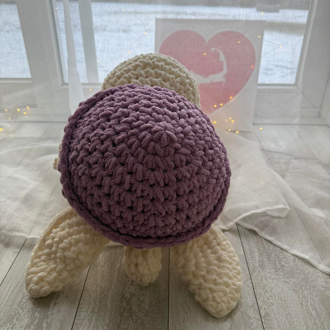 Plush Turtle – Beige, Handmade, 20 inches (50 cm)