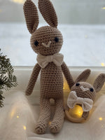 Load image into Gallery viewer, Plush Bunny with Rattle – 17 inches, Handmade
