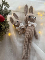 Load image into Gallery viewer, Plush Bunny with Rattle – 17 inches, Handmade
