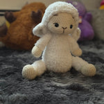Load image into Gallery viewer, Handmade Knitted Fluffy Amigurumi Lamb – 35 cm, white
