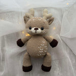 Load image into Gallery viewer, Handmade Knitted Amigurumi Fawn with Embroidery – 13.5 inches
